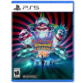 PlayStation 5 game case for 'Killer Klowns from Outer Space: The Game' with clowns and text on a colorful background.